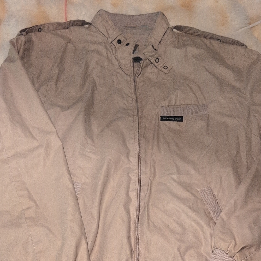 Members Only Beige Windbreaker Jacket
